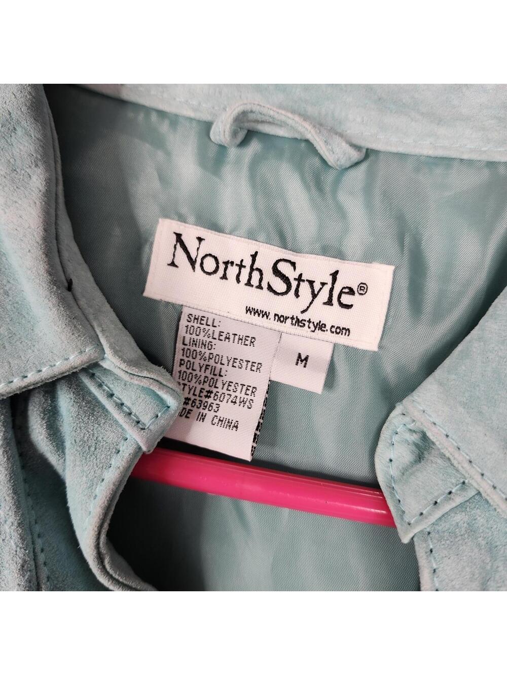 NorthStyle Women's Light Blue Suede Jacket Medium - Picture 2 of 5